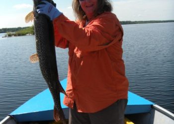 Sue Ensey with pike